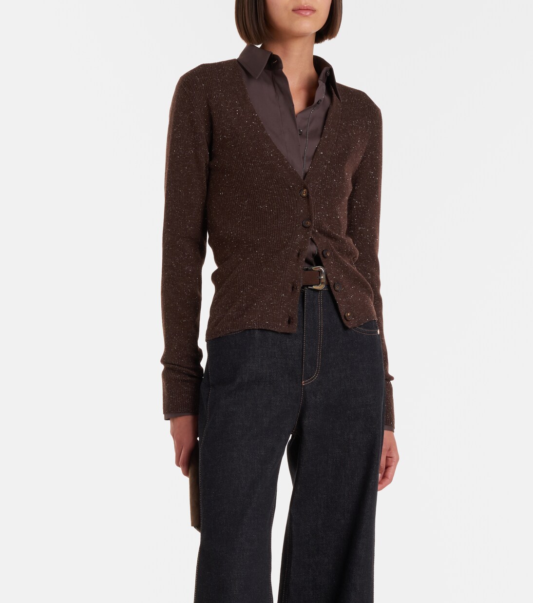 Cárdigan acanalado en mezcla de cachemir | Brunello Cucinelli