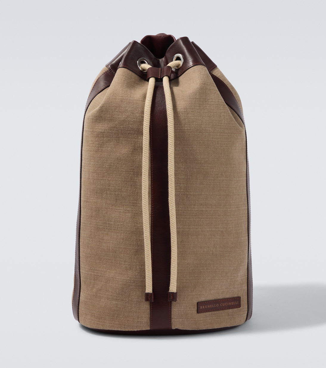 Rucksack aus Canvas mit Leder | Brunello Cucinelli