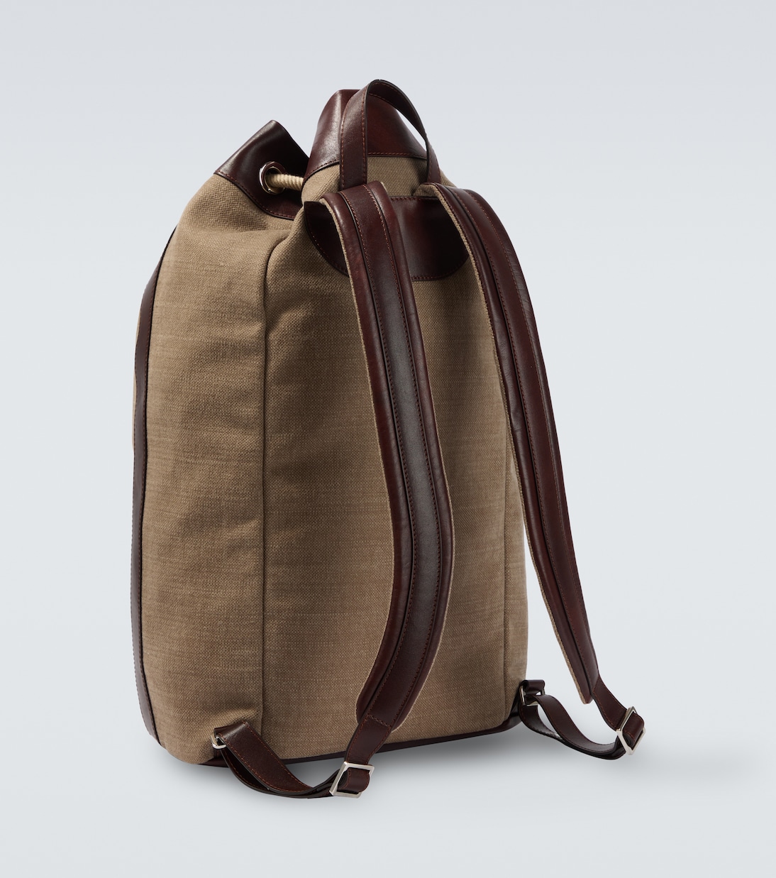 Rucksack aus Canvas mit Leder | Brunello Cucinelli