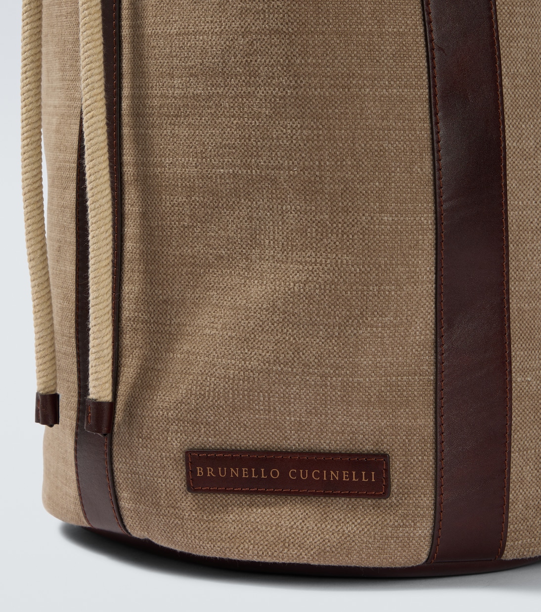Rucksack aus Canvas mit Leder | Brunello Cucinelli