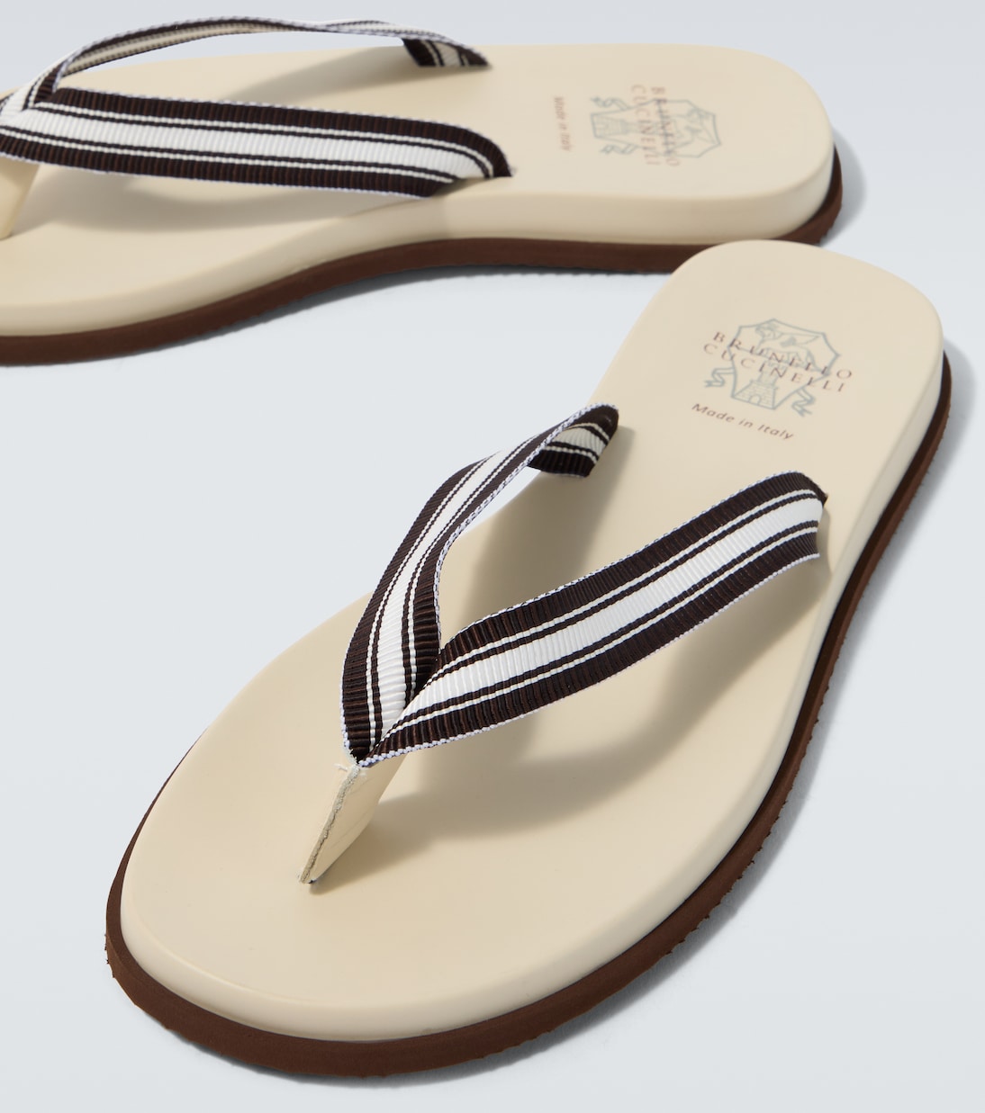 Striped thong sandals | Brunello Cucinelli