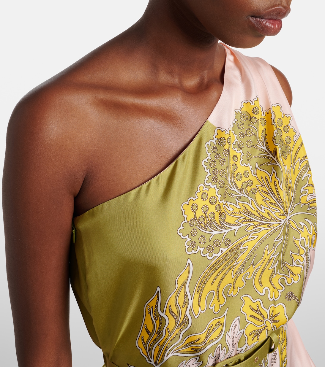 Roy floral one-shoulder silk twill maxi dress | La DoubleJ