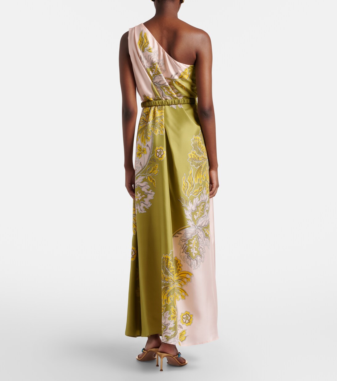 Roy floral one-shoulder silk twill maxi dress | La DoubleJ