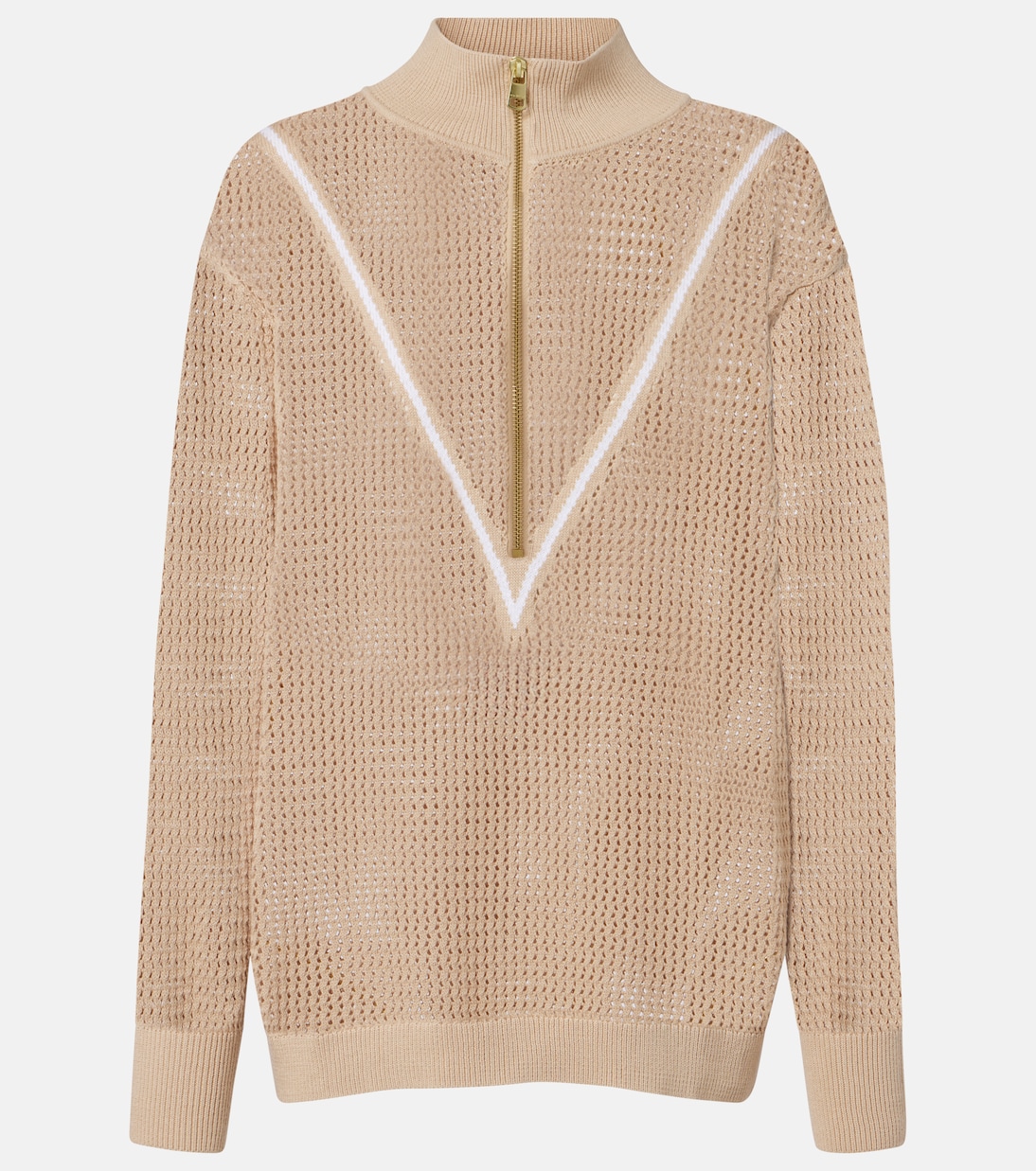 Calva open-knit cotton half-zip sweater | Varley