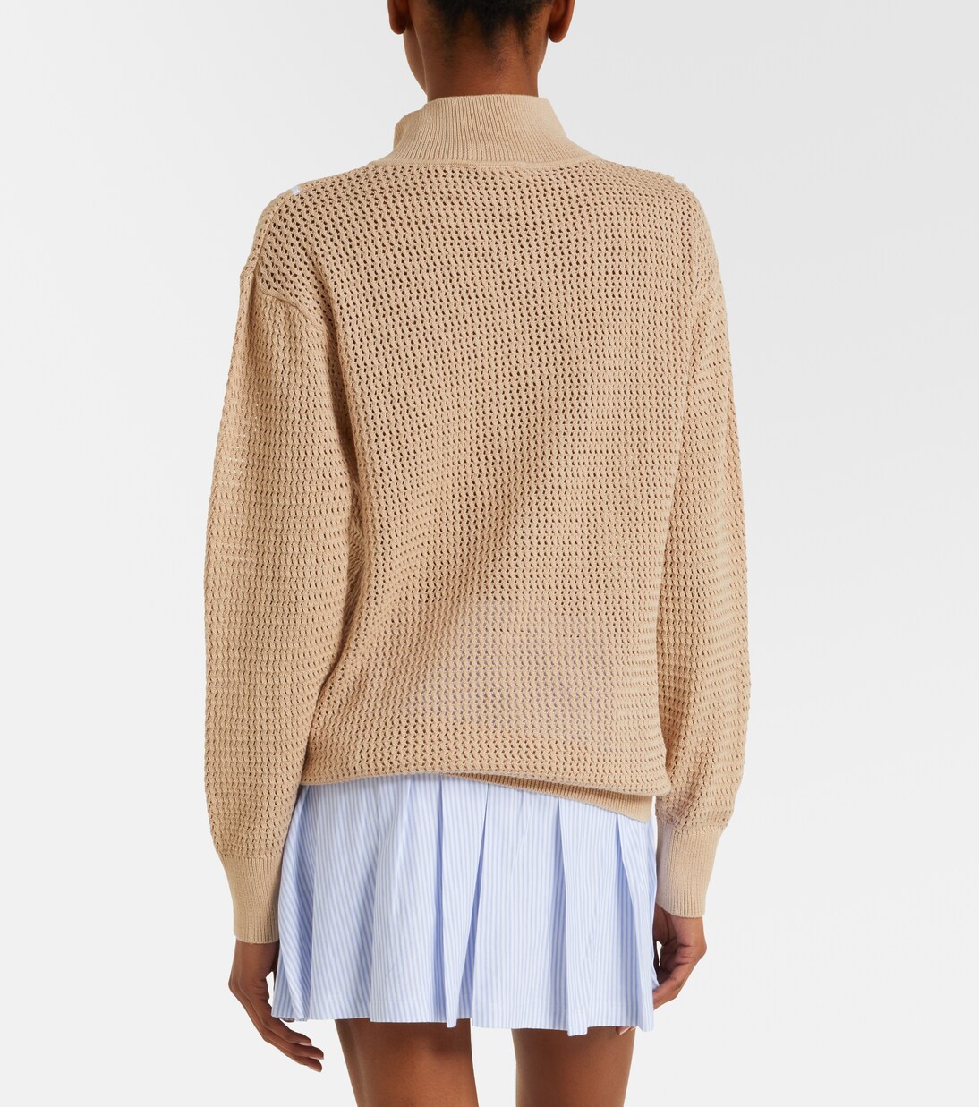 Calva open-knit cotton half-zip sweater | Varley
