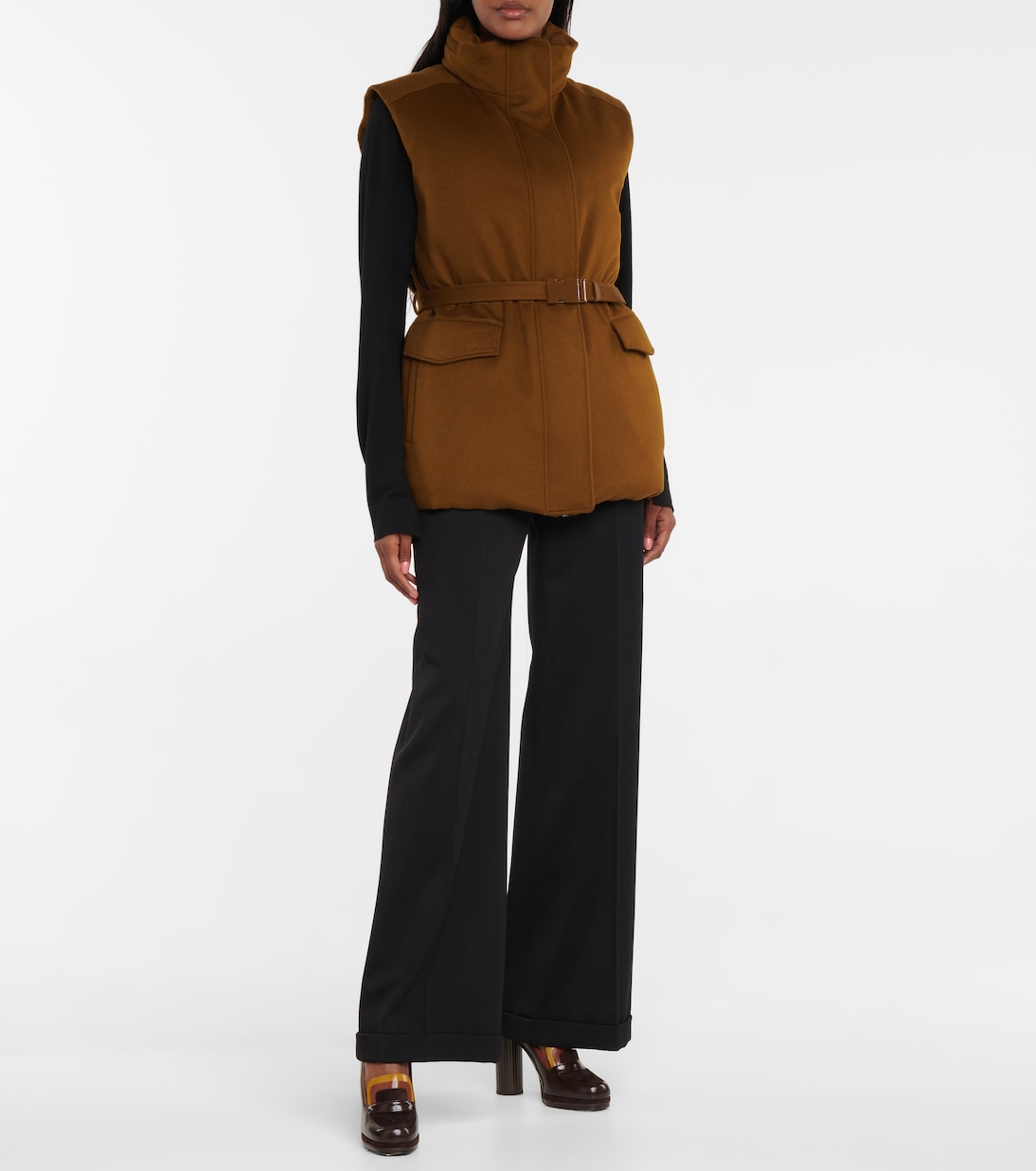 Laytin belted cashmere vest | Loro Piana