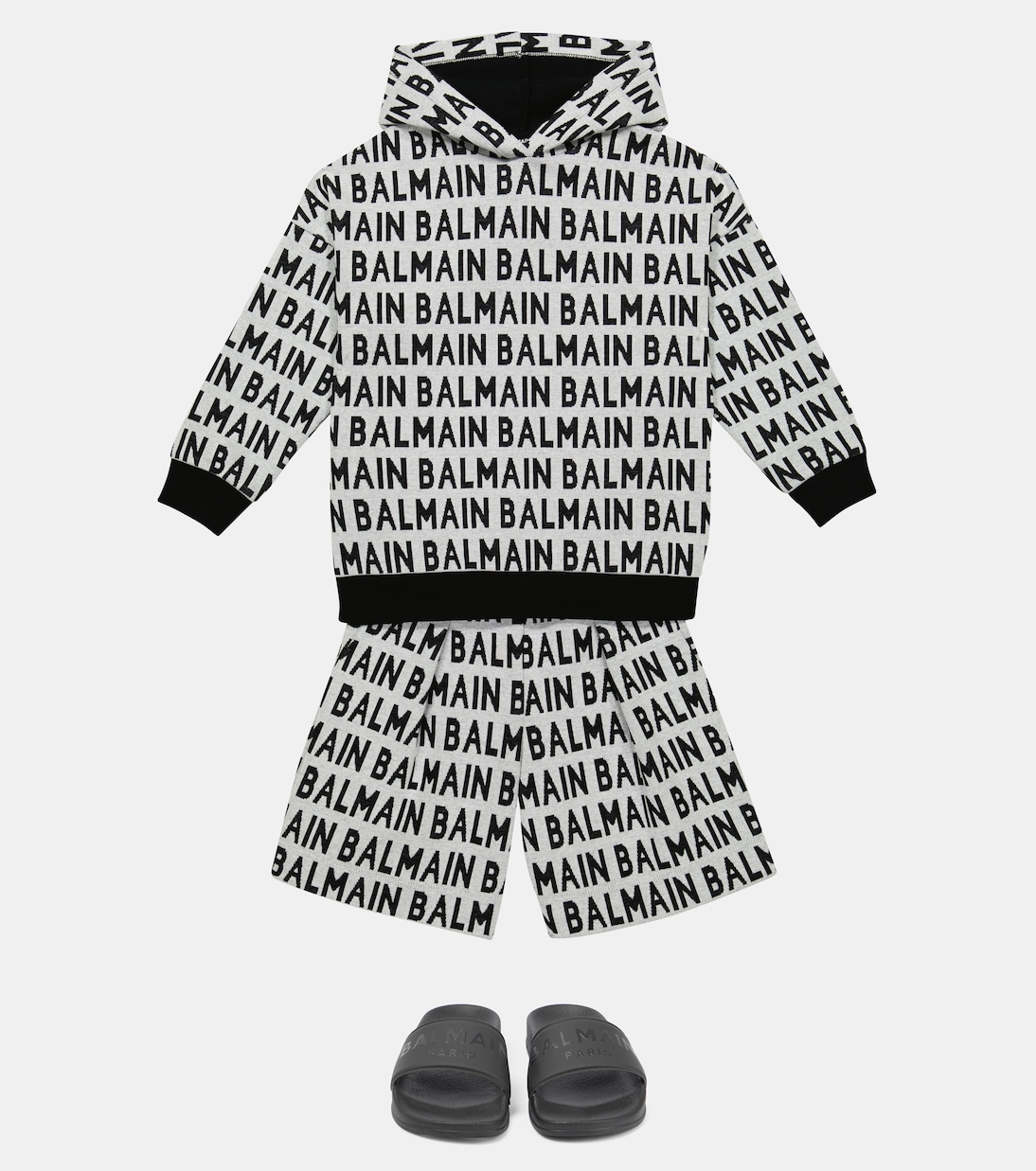 Felpa in jacquard di cotone con logo | Balmain Kids
