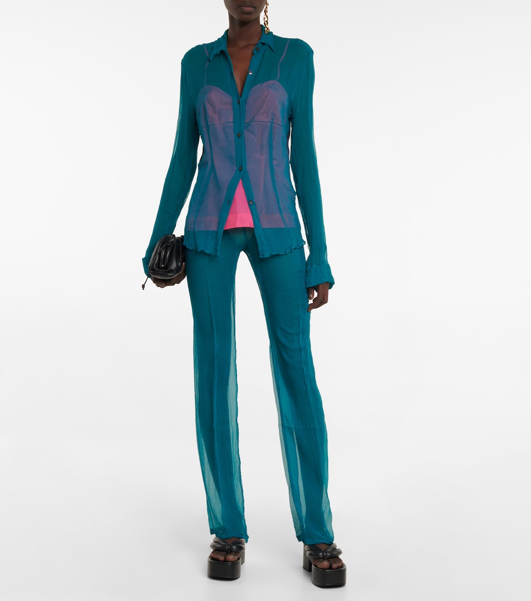 High-Rise-Hose aus Seide | Dries Van Noten