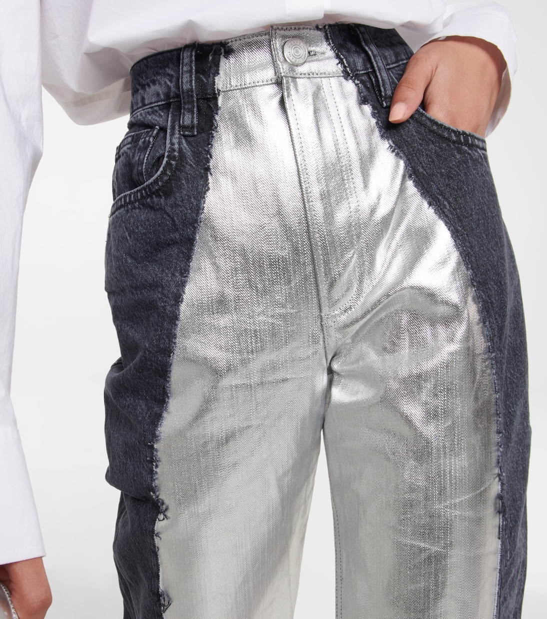 Mid-Rise Straight Jeans Pieced | Frame