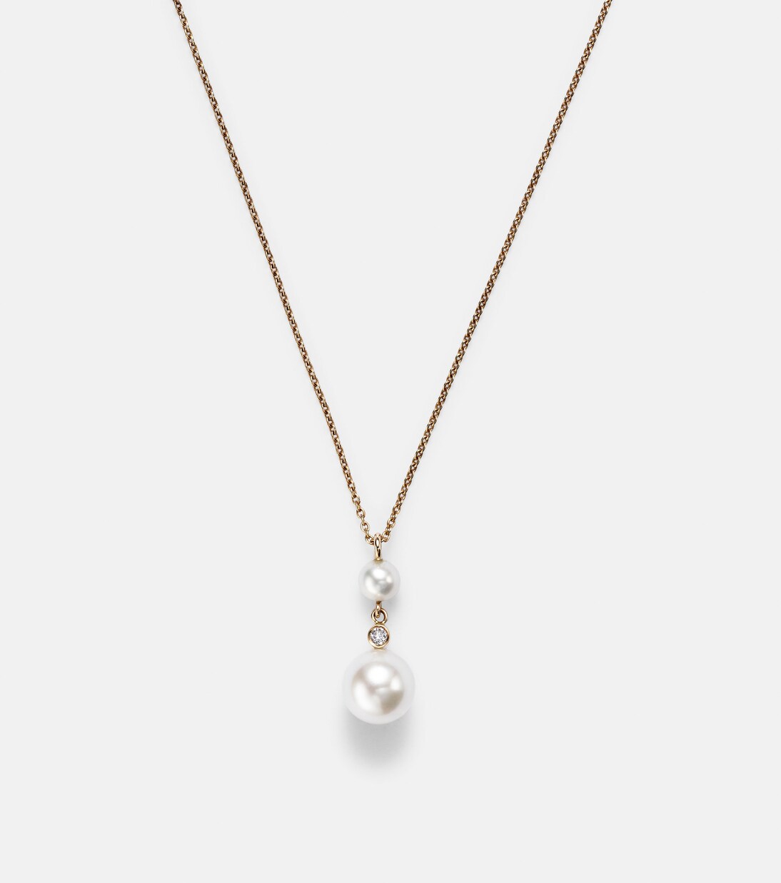 Rêve Simple 14kt gold necklace with diamonds and pearls | Sophie Bille Brahe