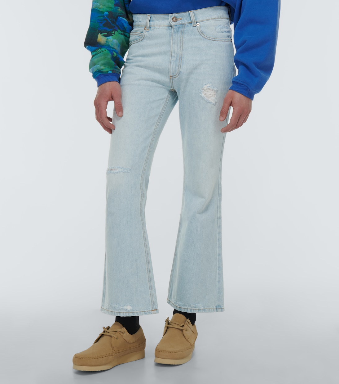 Distressed mid-rise flared jeans | ERL