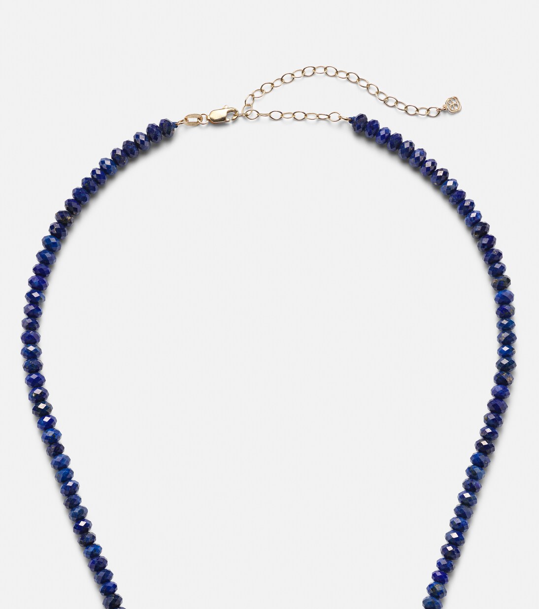 14kt gold beaded necklace with diamonds and lapis | Sydney Evan