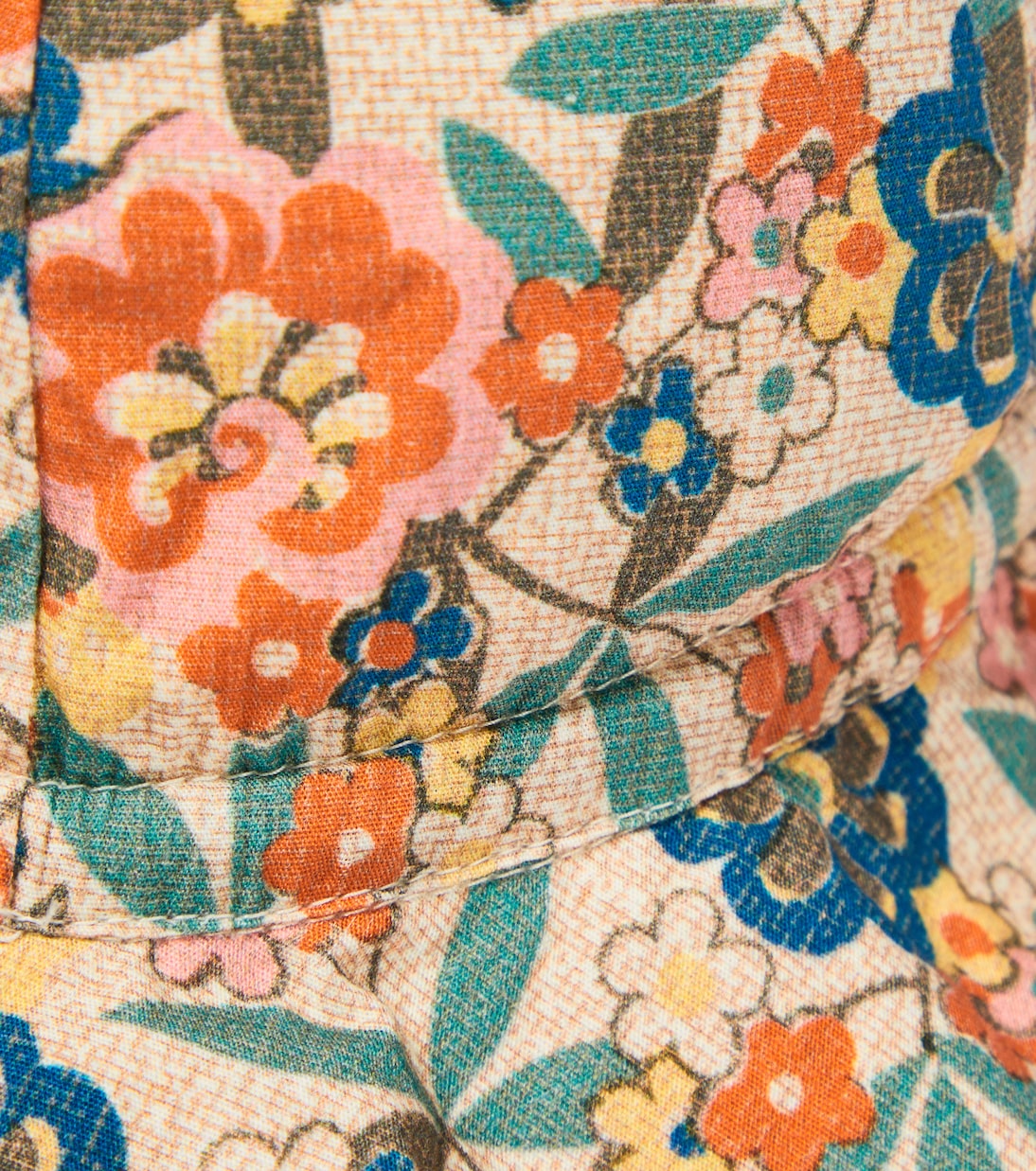 Cadia floral cotton sun hat | Caramel