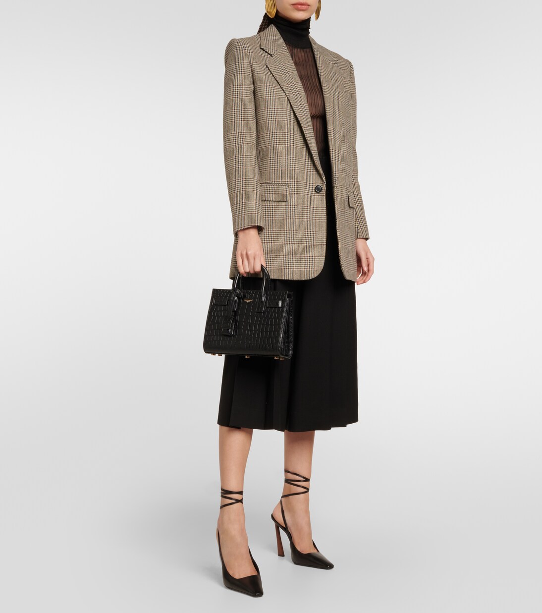 Sac De Jour Nano croc-effect leather tote bag | Saint Laurent