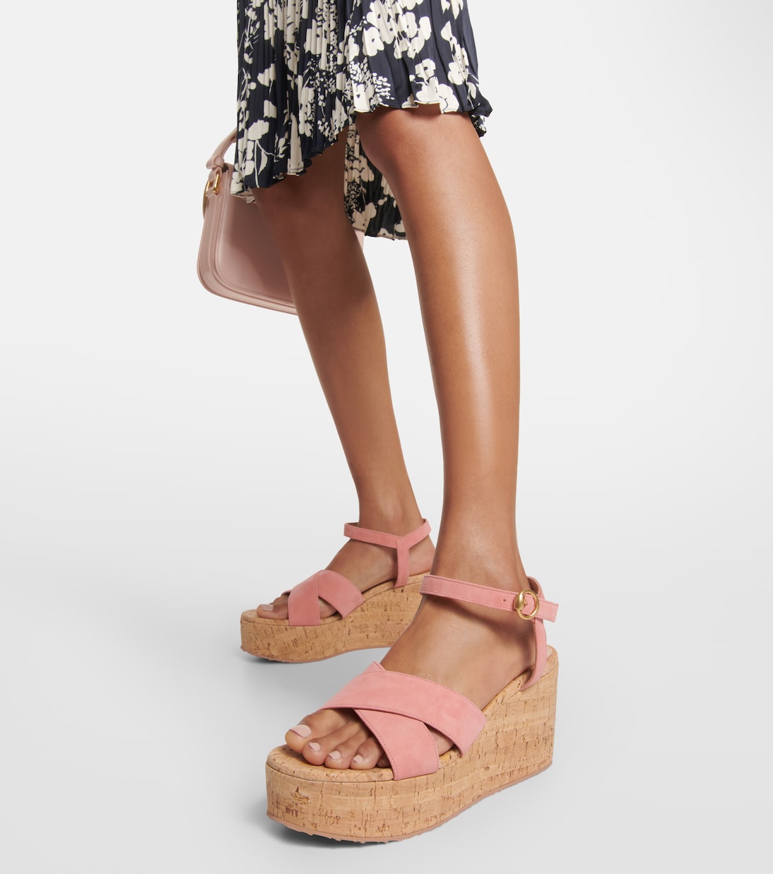 Wedge-Sandalen aus Veloursleder | Gianvito Rossi