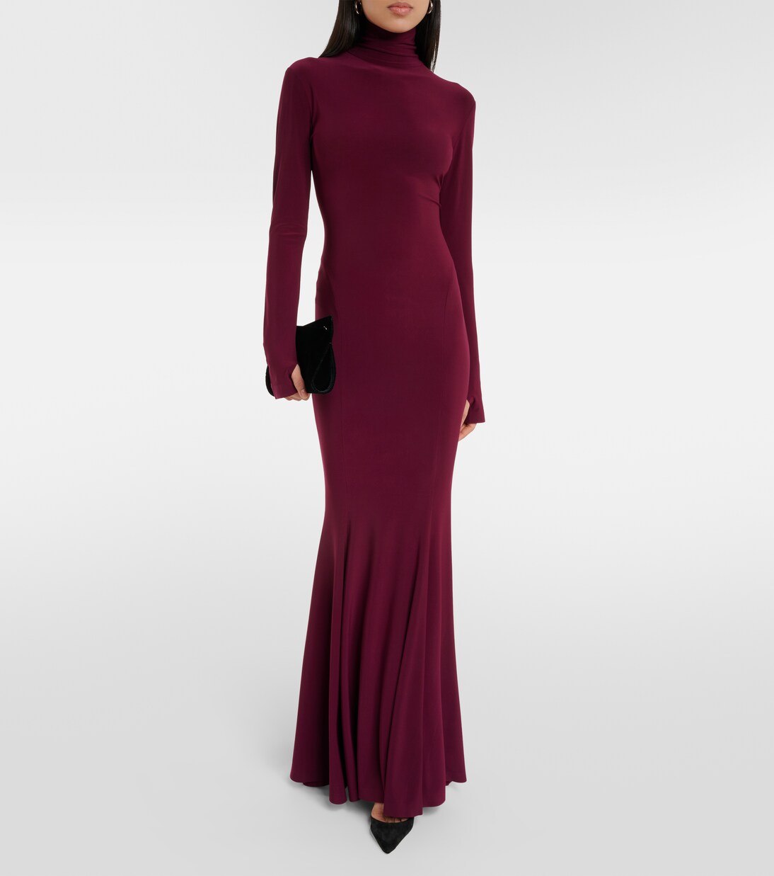 Turtleneck open-back gown | Norma Kamali