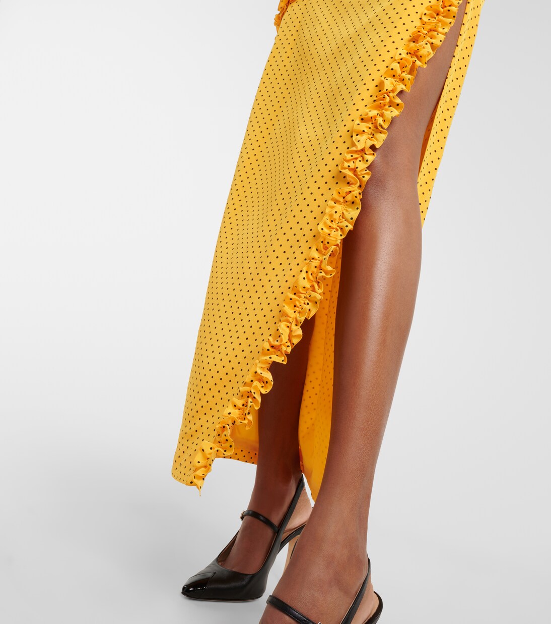 Polka-dot one-shoulder silk maxi dress  | Alessandra Rich