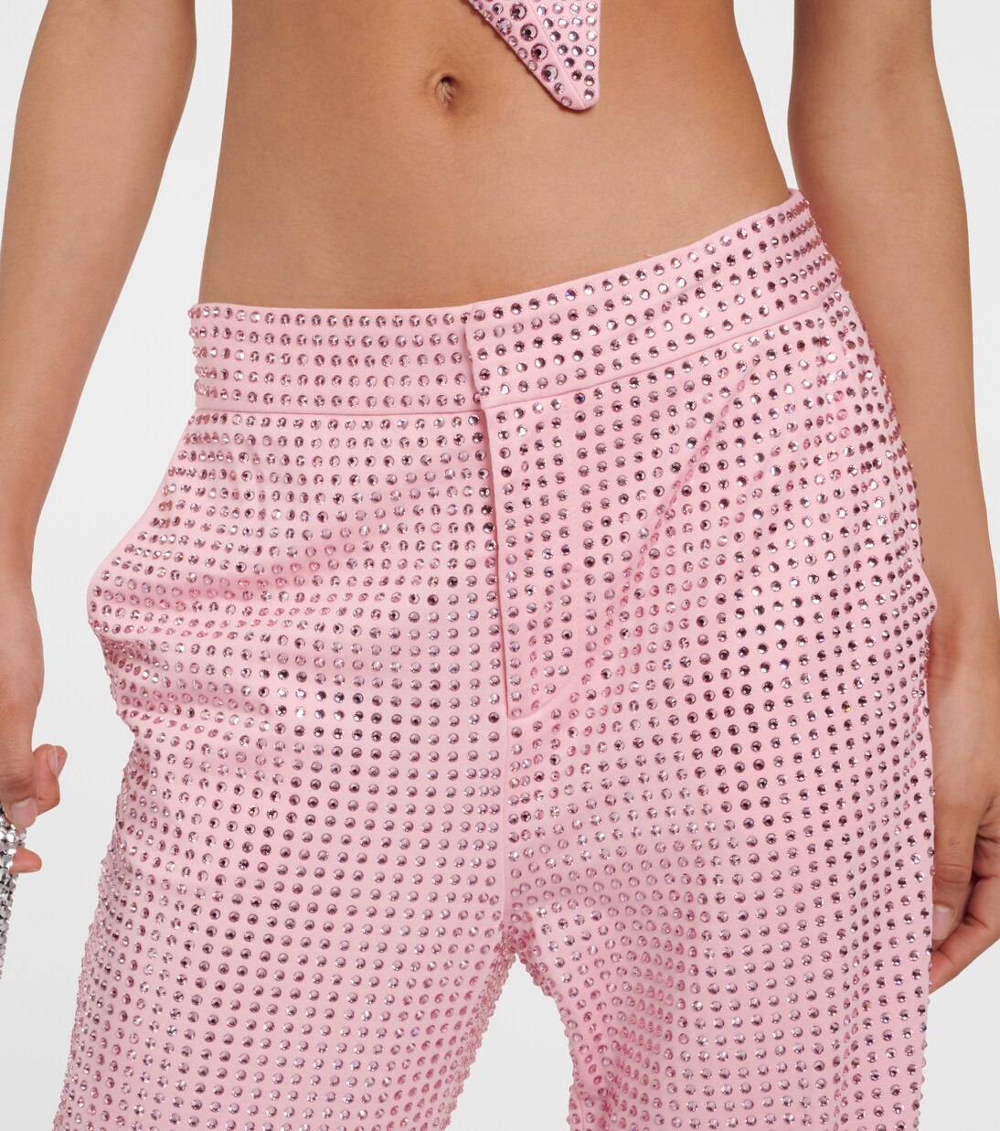 Gerade Hose aus Jersey mit Kristallen | Area