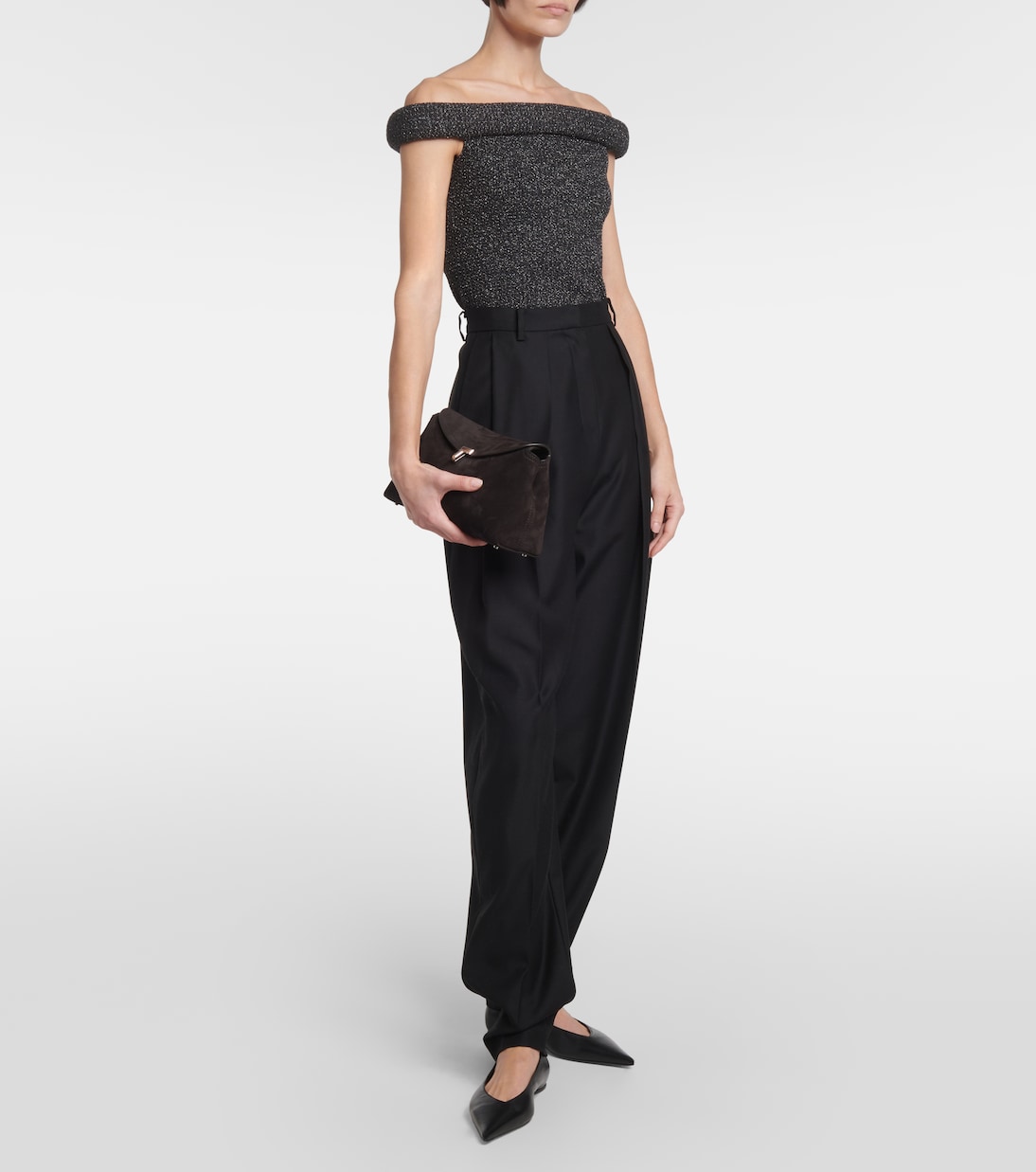 Top imprimé à encolure bardot | Toteme