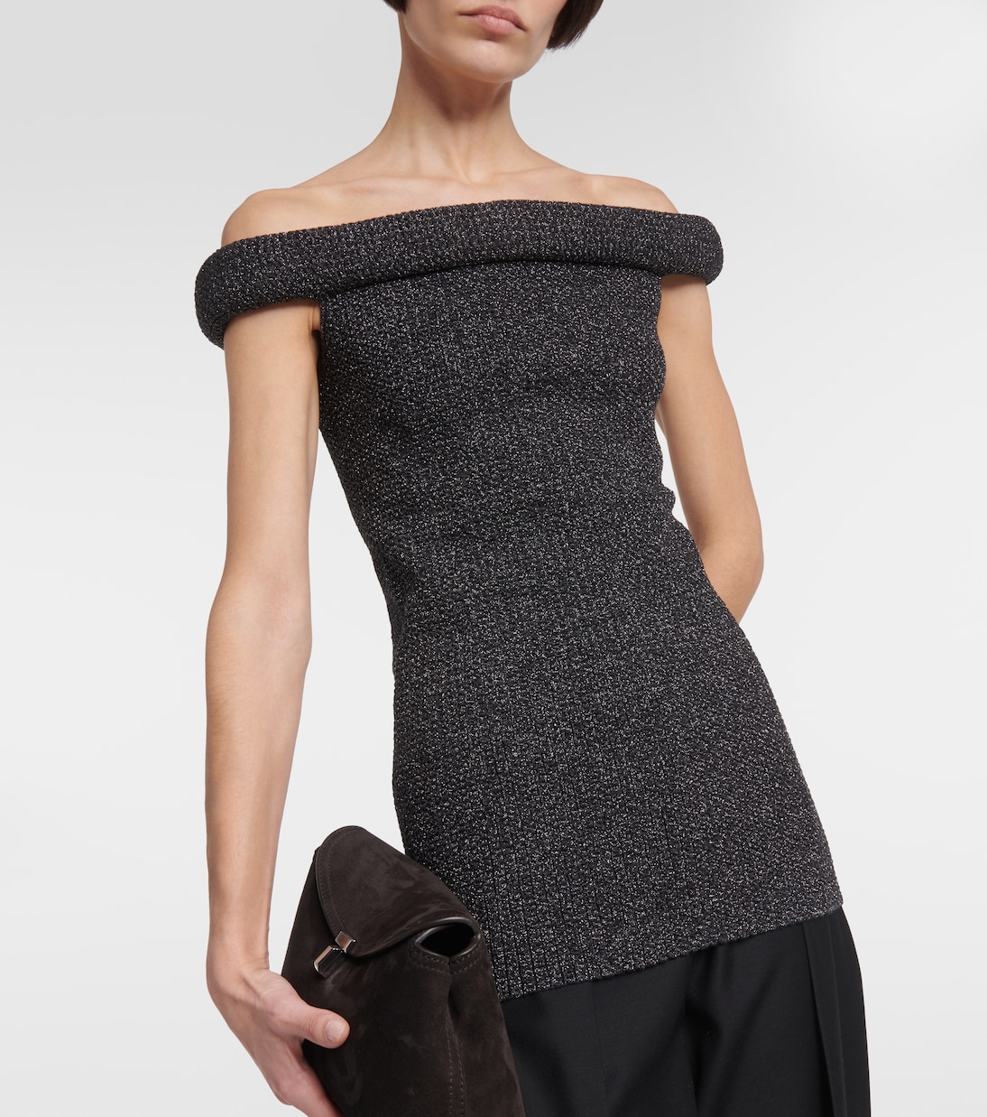 Top imprimé à encolure bardot | Toteme