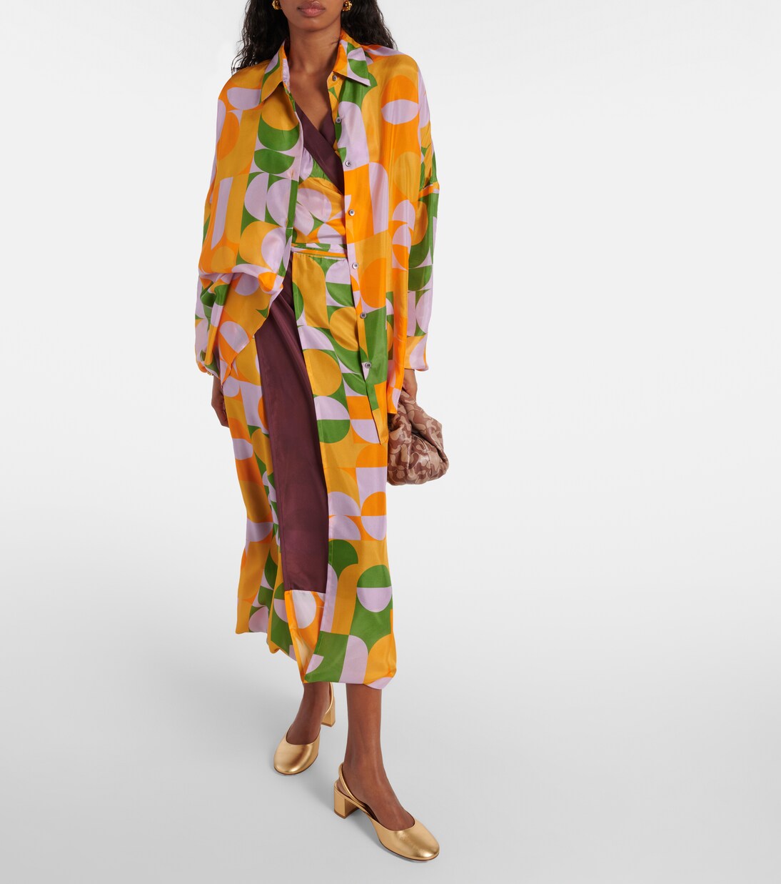 Mules Tivoli 45 en cuir métallisé | Gianvito Rossi