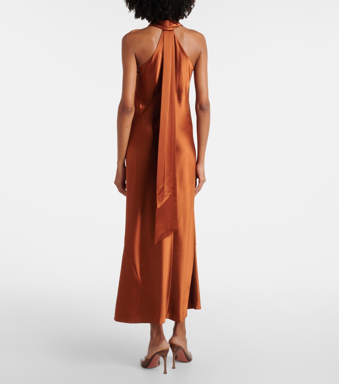 Robe longue Pandora en satin | Galvan