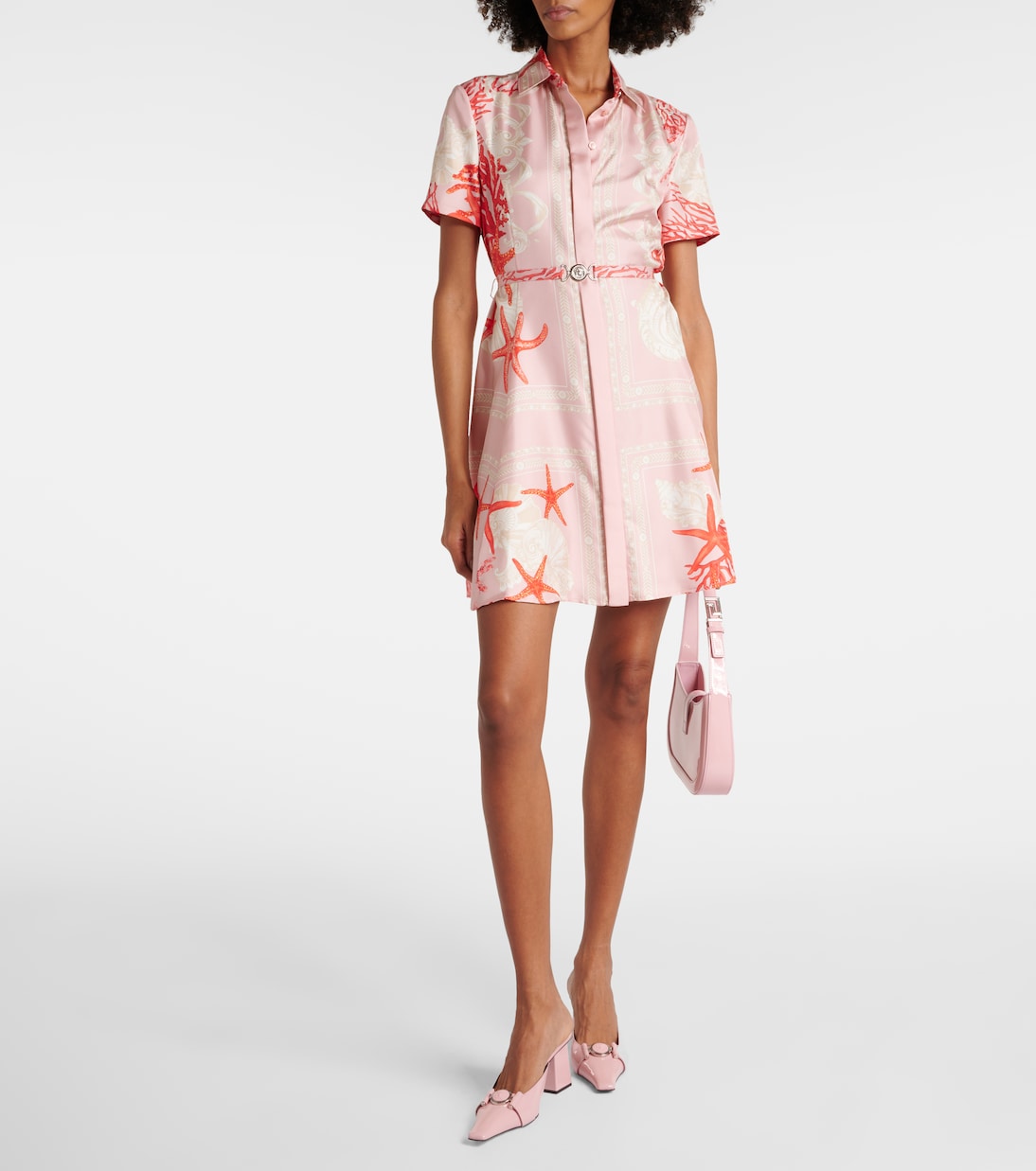 Hemdblusenkleid Barocco Sea aus Seiden-Twill | Versace