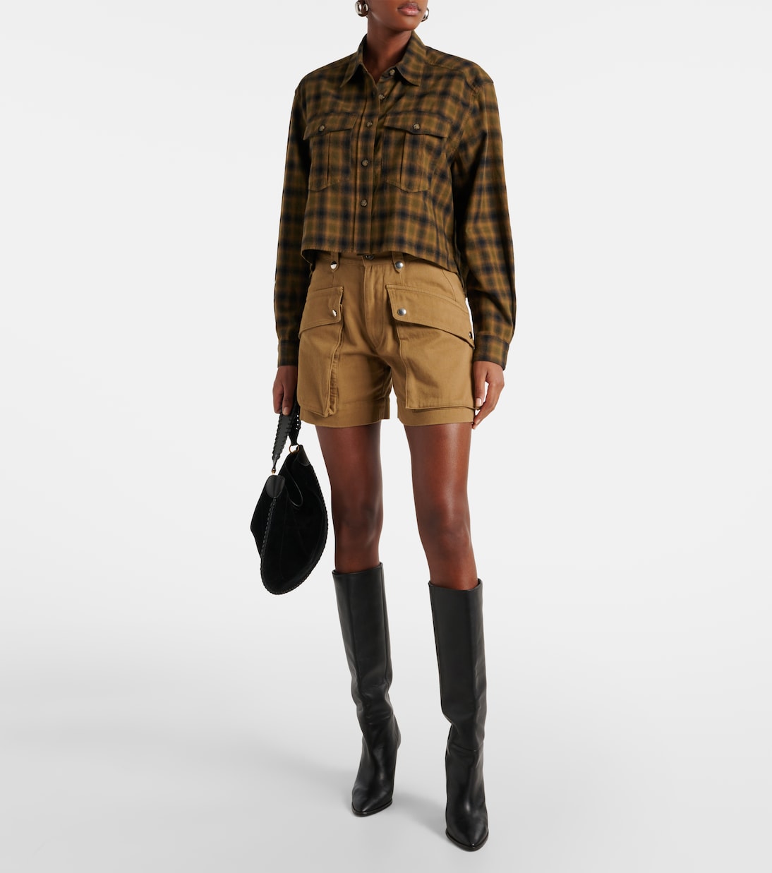 Telina plaid cropped cotton shirt | Marant Etoile