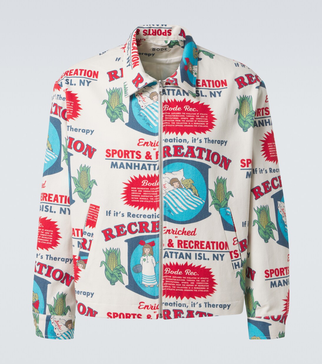 Enrichment printed cotton jacket | Bode