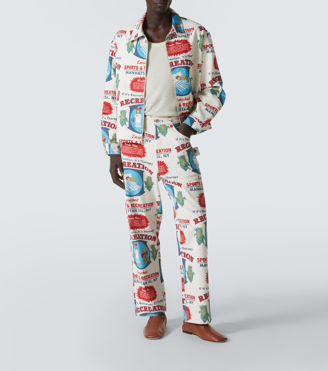 Enrichment printed cotton jacket | Bode