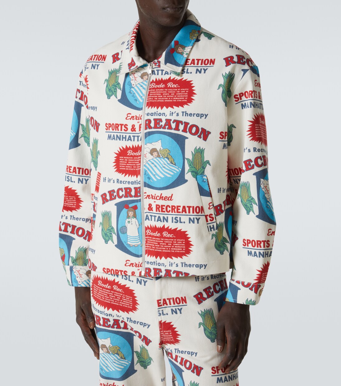 Enrichment printed cotton jacket | Bode