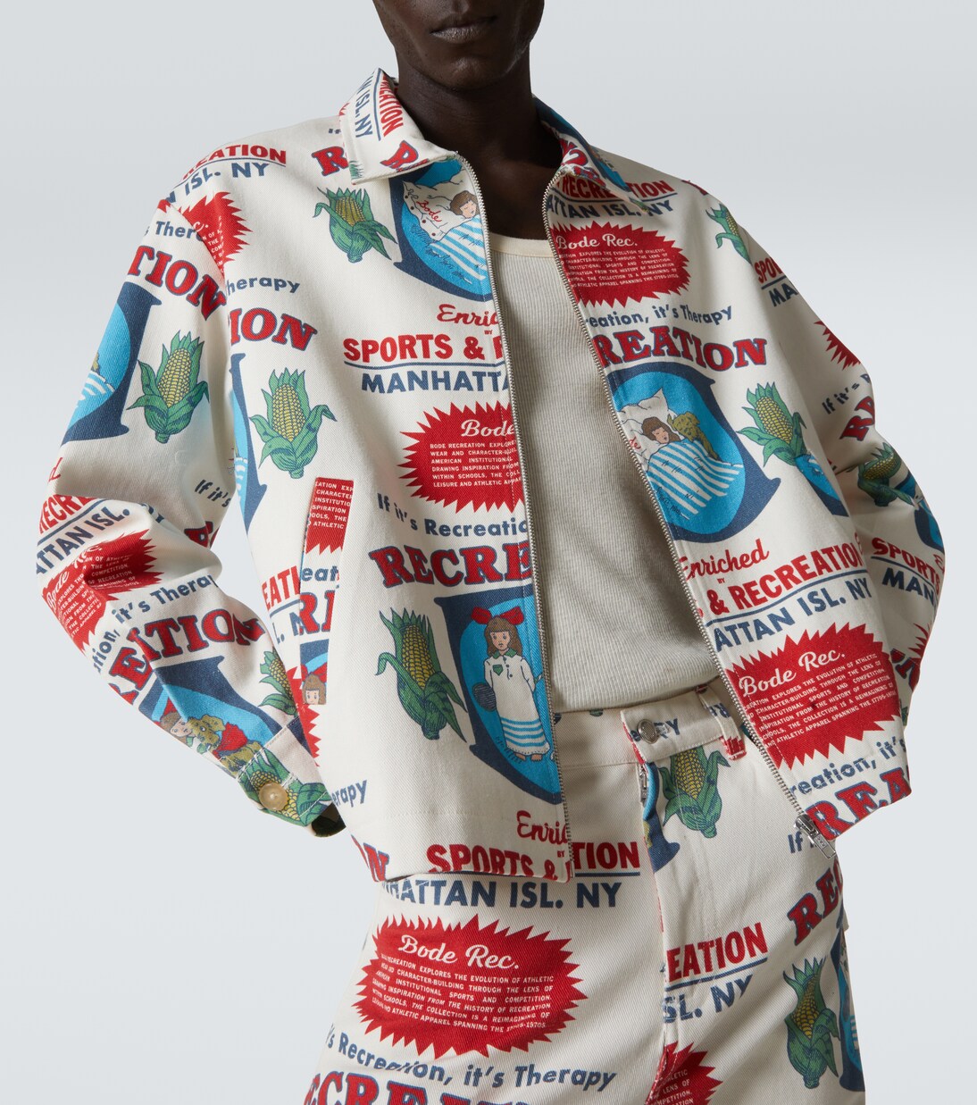 Enrichment printed cotton jacket | Bode