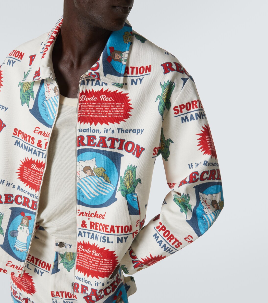 Enrichment printed cotton jacket | Bode