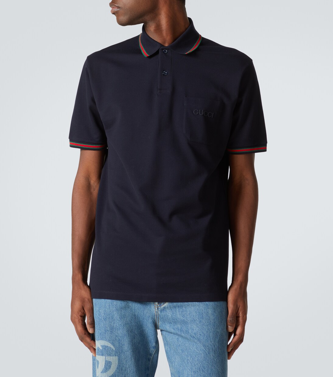 Double G cotton-blend piqué polo shirt | Gucci
