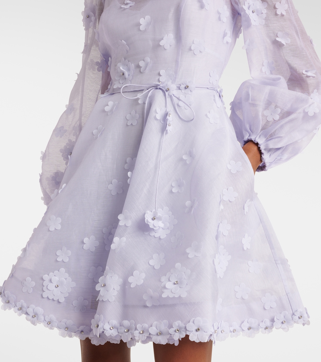 Vestido corto Matchmaker Lift Off de lino y seda | Zimmermann