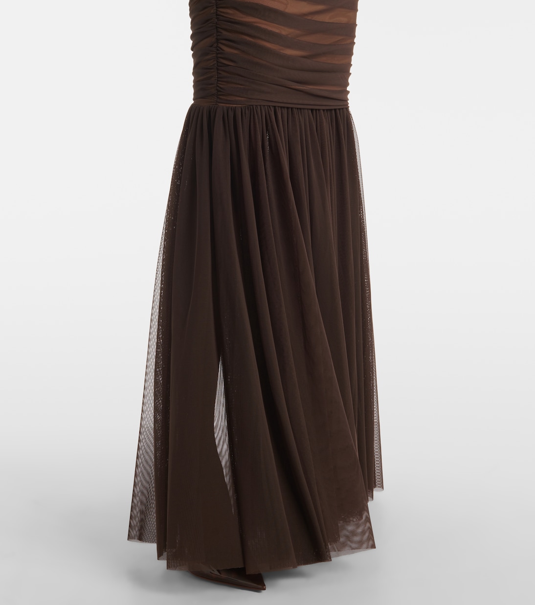 Walter ruched mesh gown | Norma Kamali