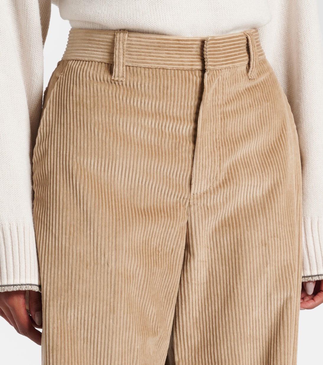 Weite High-Rise-Hose aus Cord | Brunello Cucinelli