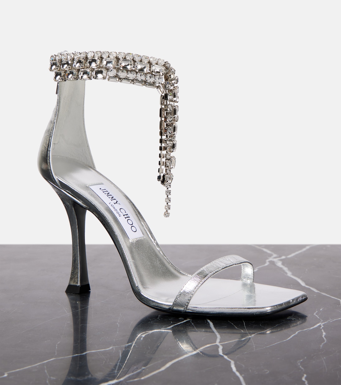 Sandalen Verity 100 aus Leder mit Kristallen | Jimmy Choo