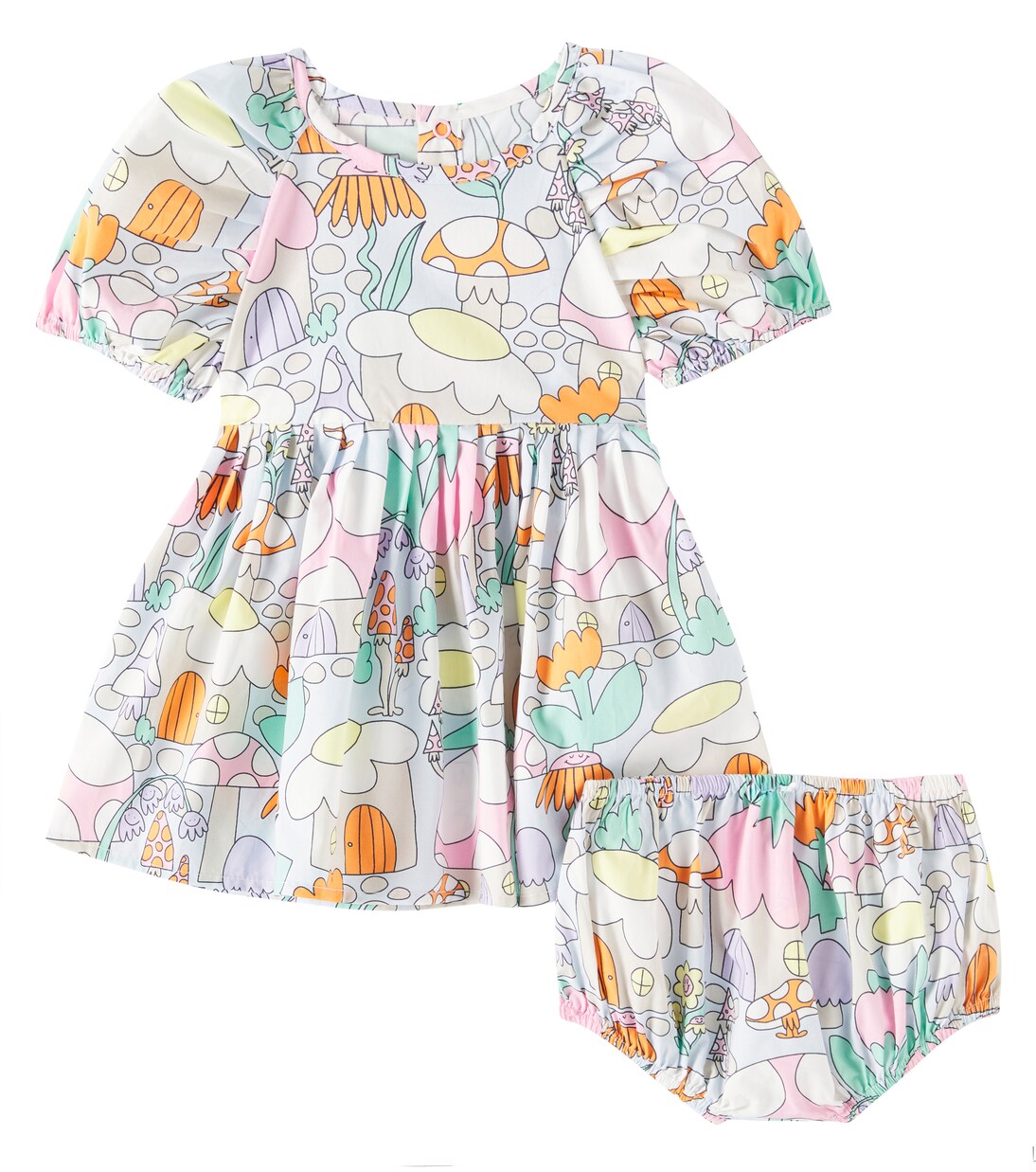 Baby printed cotton dress and bloomers set | Stella McCartney Kids