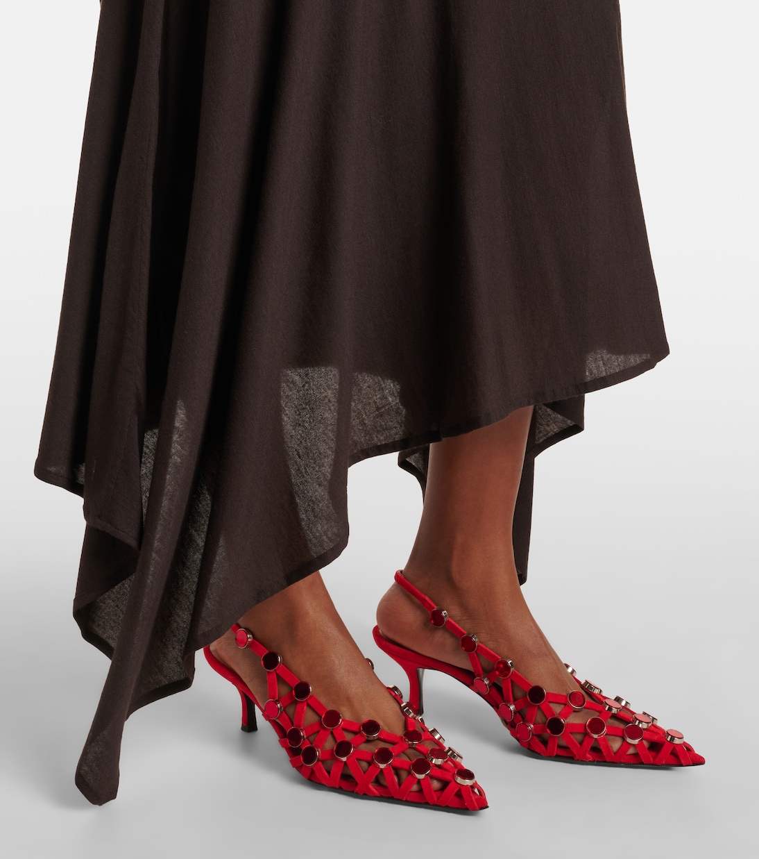 Sheer embroidered tulle midi dress | The Attico