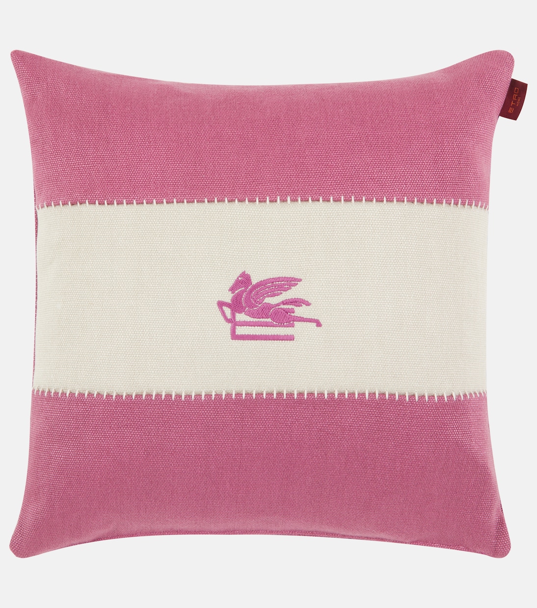 Pegaso embroidered linen cushion | Etro