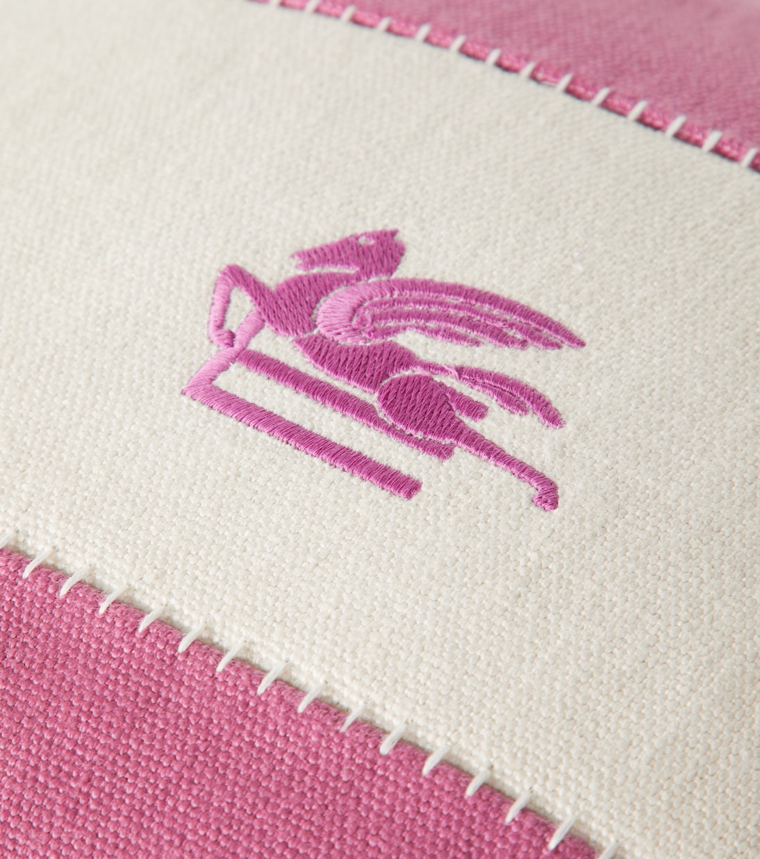 Pegaso embroidered linen cushion | Etro