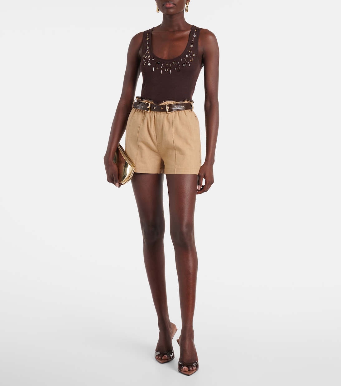 Shorts mit Lederimitat | Xu Zhi