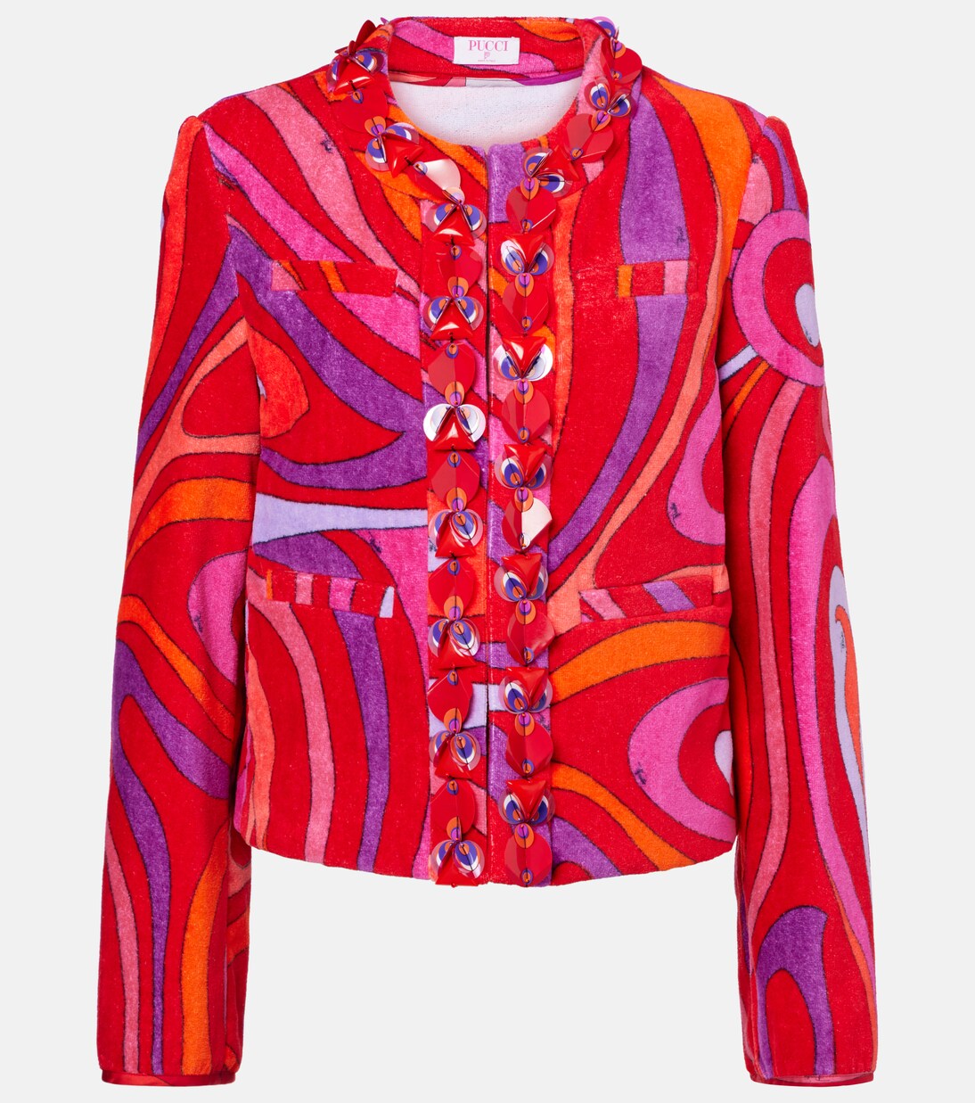 Marmo embellished cotton terry jacket | Pucci