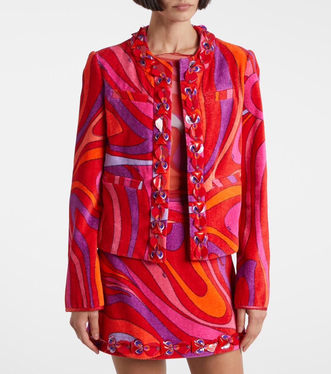 Marmo embellished cotton terry jacket | Pucci