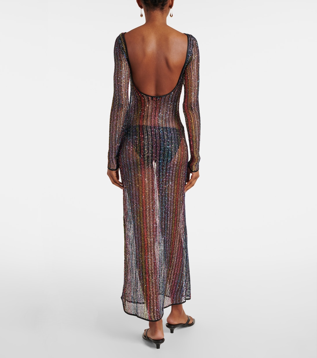 Maxikleid aus Häkelstrick mit Pailletten | Missoni