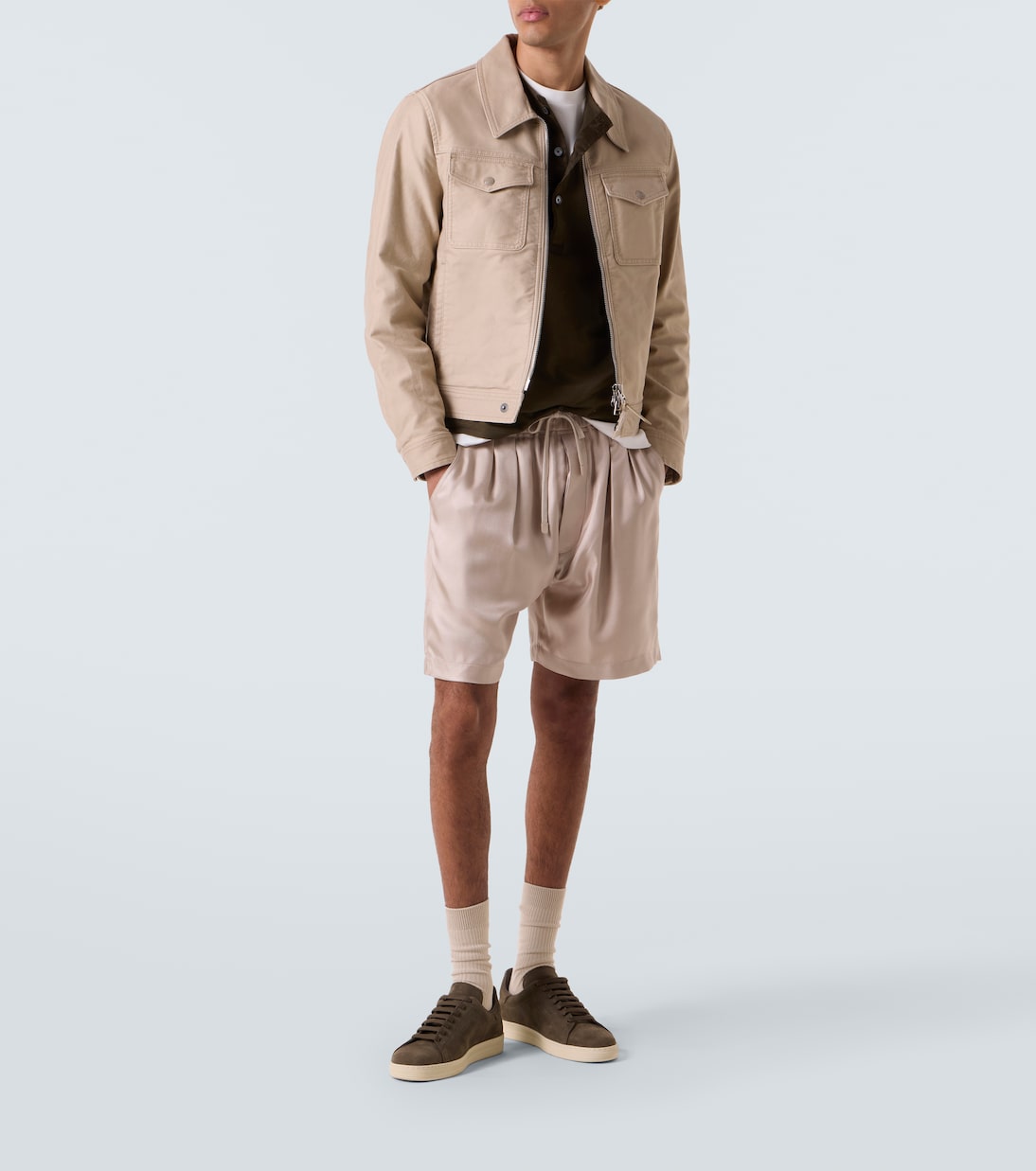 Ribbed-knit cotton-blend Henley shirt | Tom Ford