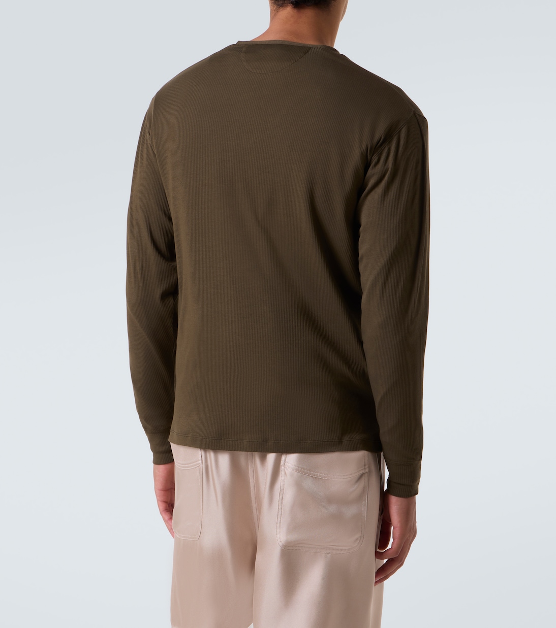 Ribbed-knit cotton-blend Henley shirt | Tom Ford