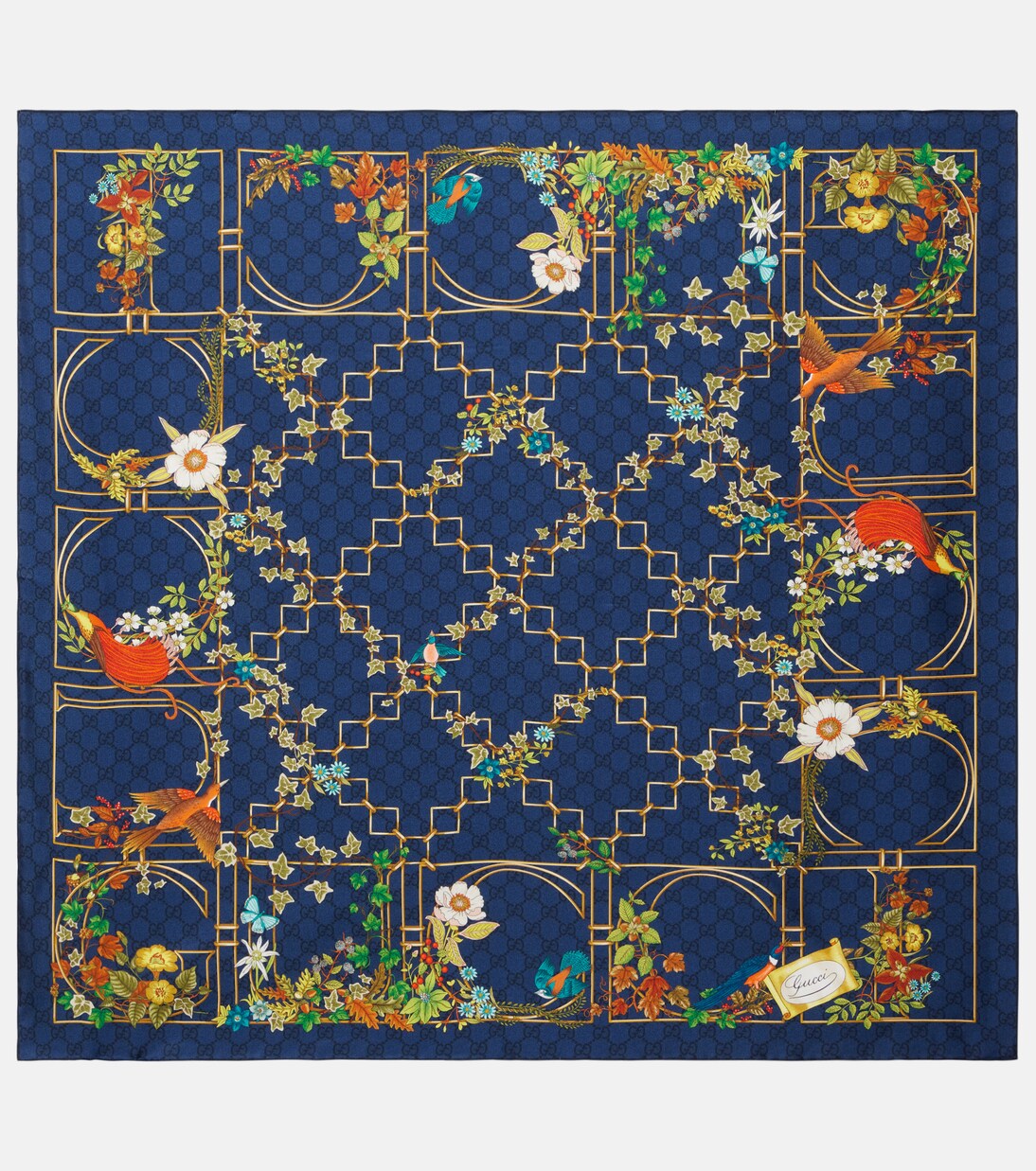 GG floral silk twill scarf | Gucci