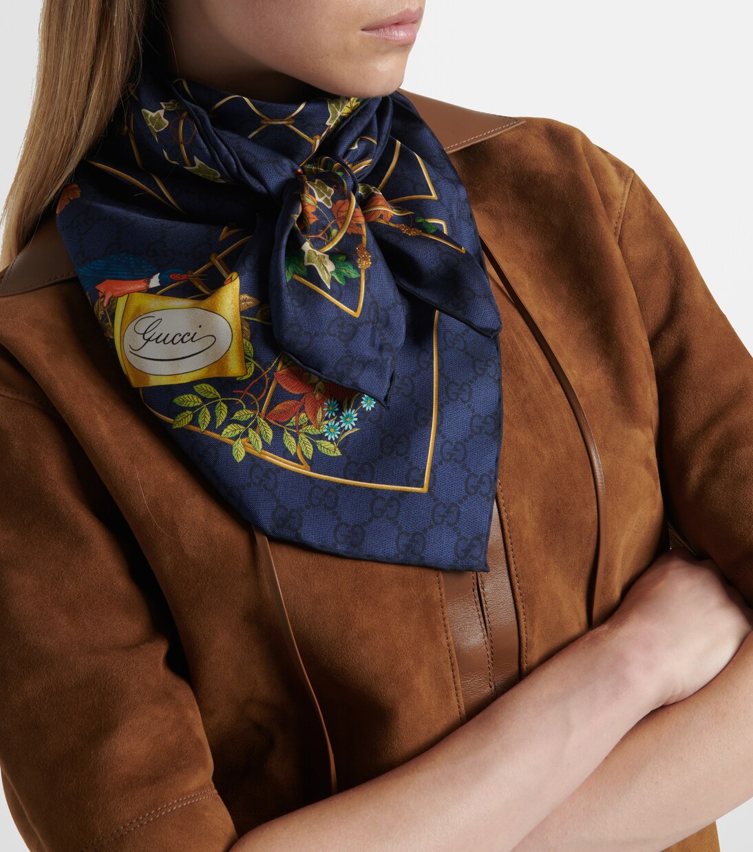 GG floral silk twill scarf | Gucci